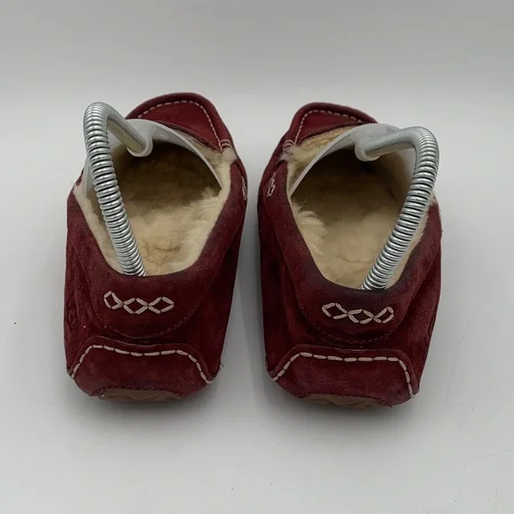 UGG Burgundy Suede Moccasin Slippers Size 7 - Picture 7 of 14